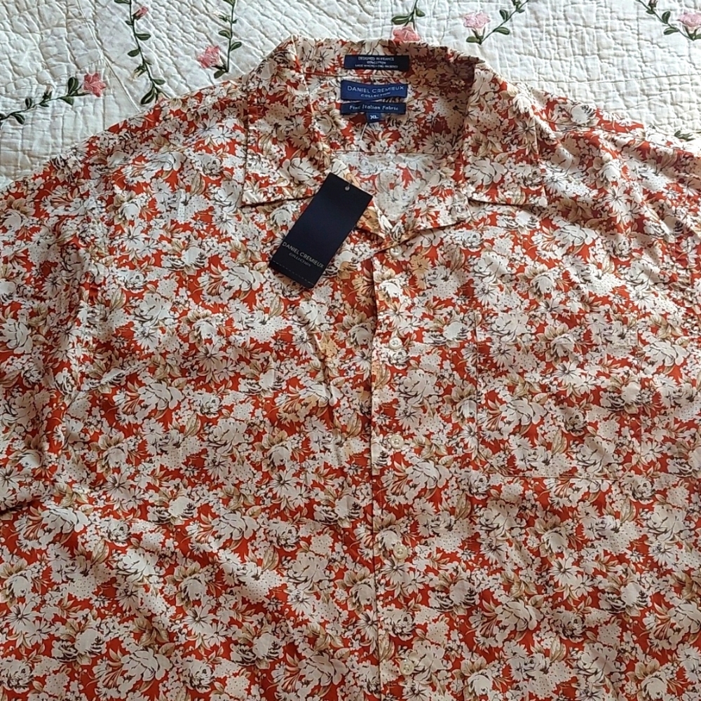 NWT Men's Daniel Cremieux Short Sleeve Button XL Shirt